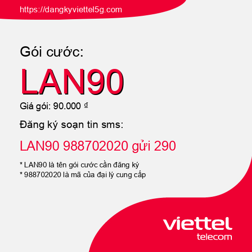 Đăng ký gói cước LAN90 Viettel 5g