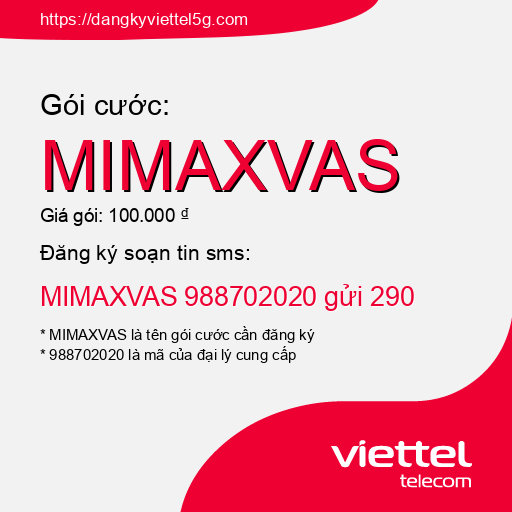 Đăng ký gói cước MIMAXVAS Viettel 5g